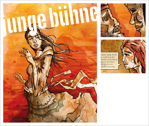 Sophokles' Antigone als Comic. Entstanden fr das Theatermagazin "Junge Bhne" des "Deutschen Bhnenvereins". Also Sonderausgabe zum Magazin "Deutsche Bhne".