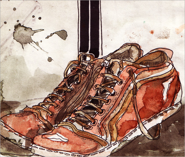 Meine Schuhe. Aquarell.